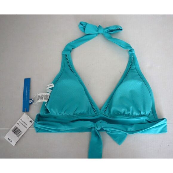 Bleu Rod Beattie Sz 4 Wave Runner Blue Behind the Seams Halter Bikini Top $69 - Picture 2 of 5